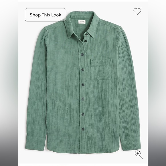 NWT J. Crew Factory Gauze Button-Up shirt in pale spinach - Picture 3 of 3